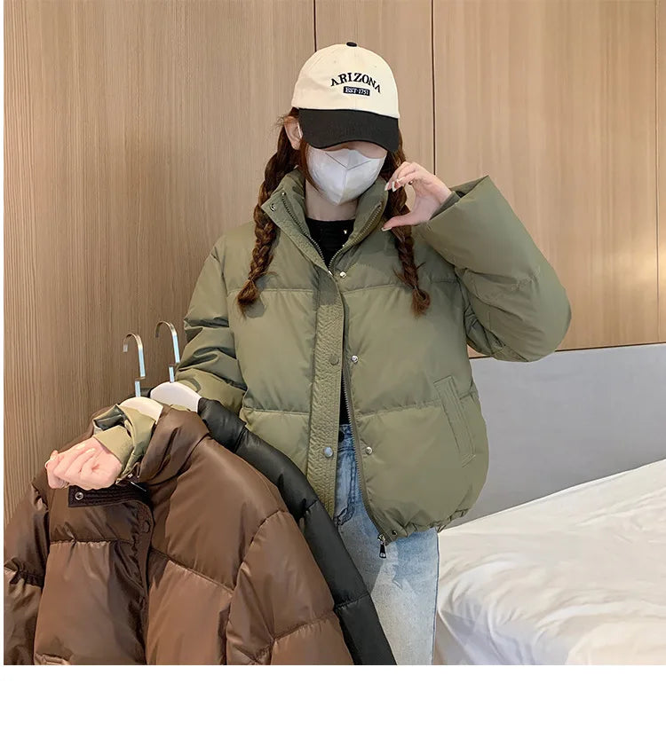 Women’s Short PU Leather Padded Jacket