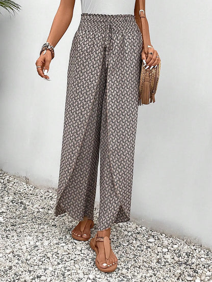Women’s Summer Floral Wide-Leg Skirt Pants – Fashionable Trousers