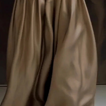 Women’s High-Waist Pleated Wide Pants – Casual Loose Solid Color Trousers