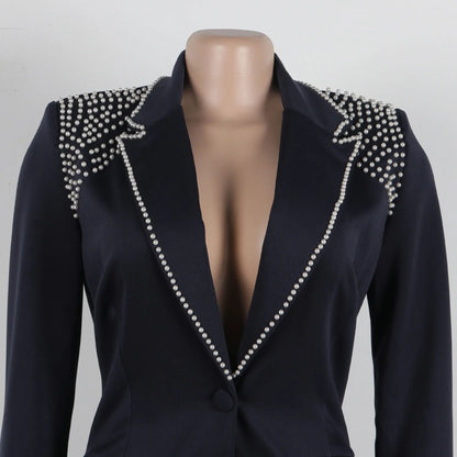 Women’s Two-Piece Pant Set – Y2K Blazer & High-Waist Slim Pants