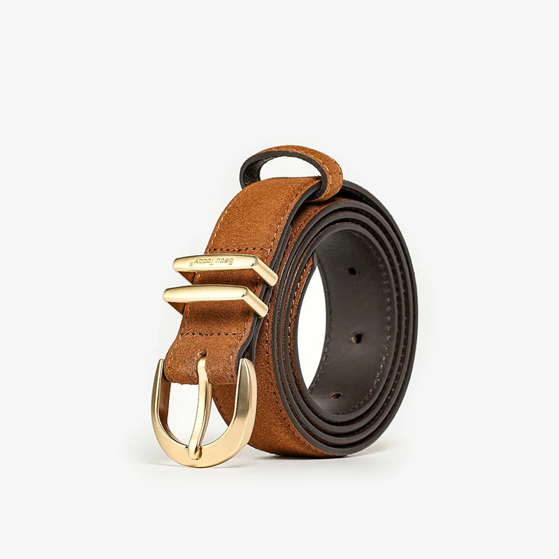 Women’s Leather Gold Buckle Belt