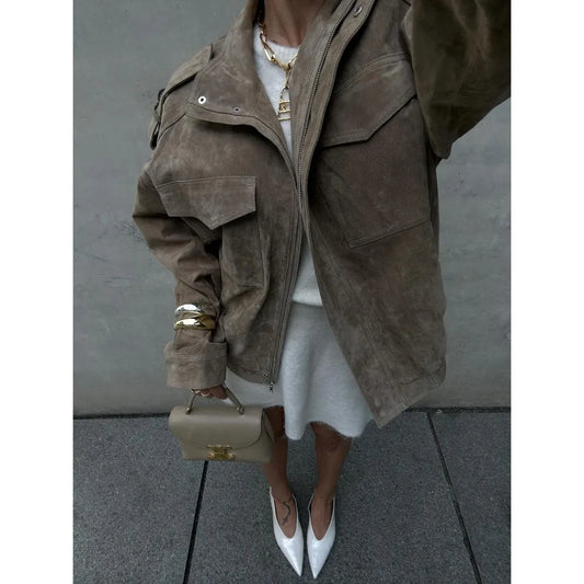 Women’s Suede Bomber Jacket