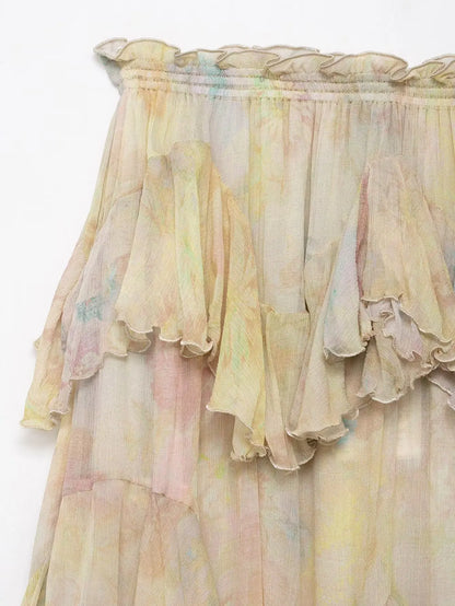 Women’s Printed Tiered Long Skirt