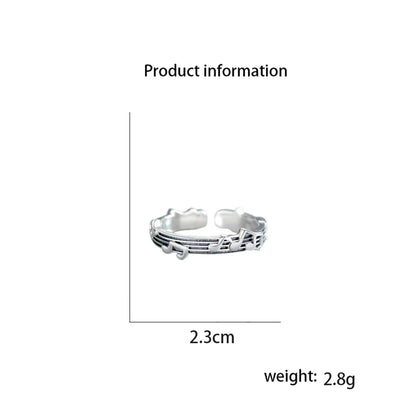 Women’s Music Note Stainless Steel Ring