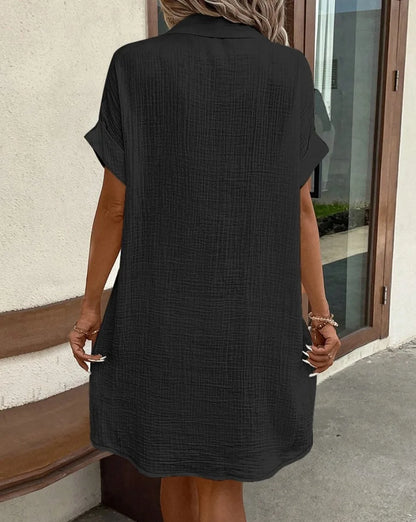 Women’s Casual Buckle Skirt – Medium-Length Summer Dress