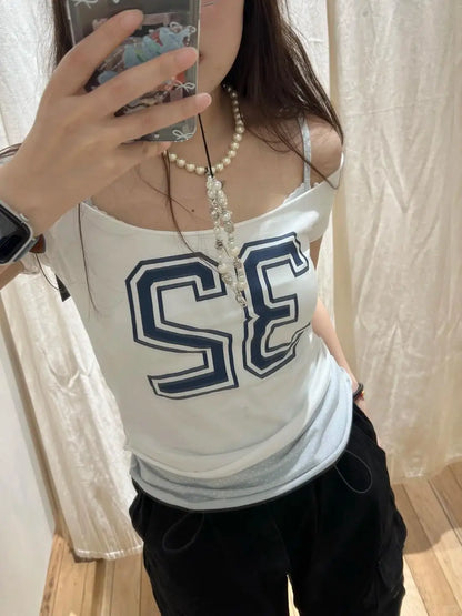 28 Graphic Print T-Shirts Woman Summer Slash Neck Short Sleeve Cotton Tees American Vintage Streetwear Raw Hem Crop Top T-shirts