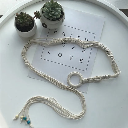 Women’s Braided Tassel Waist Belt