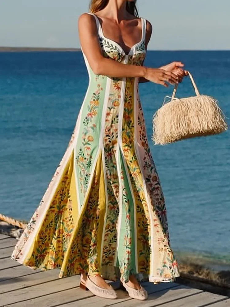 Women’s V-Neck Sleeveless Maxi Dress”