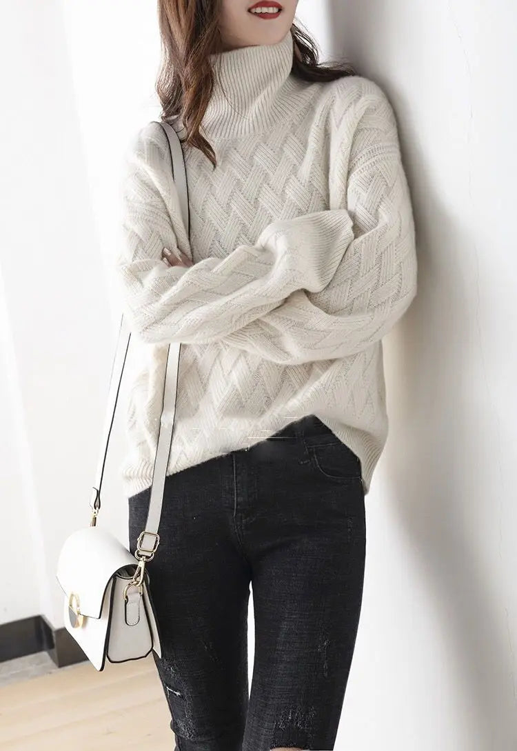 Women’s Oversize Cashmere Sweater – Long Sleeve