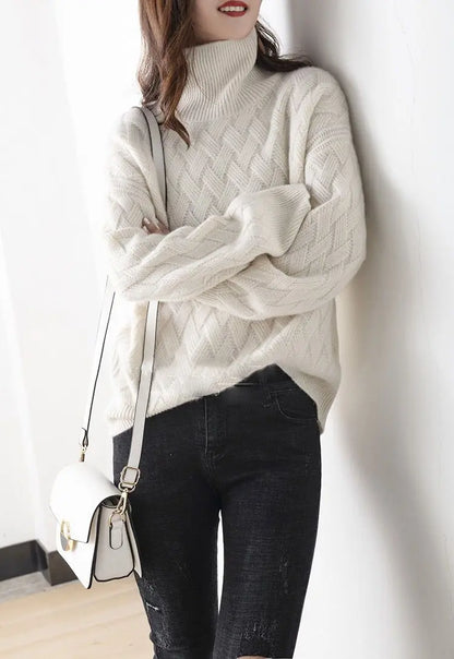 Women’s Oversize Cashmere Sweater – Long Sleeve
