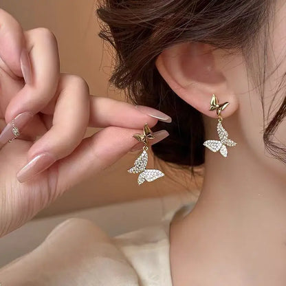 Women’s Butterfly Pearl Earrings
