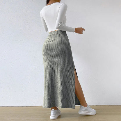 Women’s High-Waist Knitted Bodycon Midi Skirt