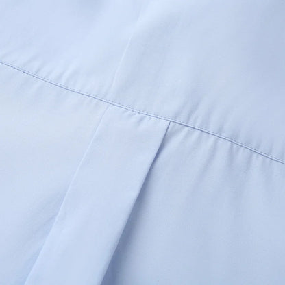 TRAF 2025 Woman Blouses Long Stripe Shirts Women Spring Summer Long Sleeve Blue White Shirt Woman Large Tops Button Up Shirts