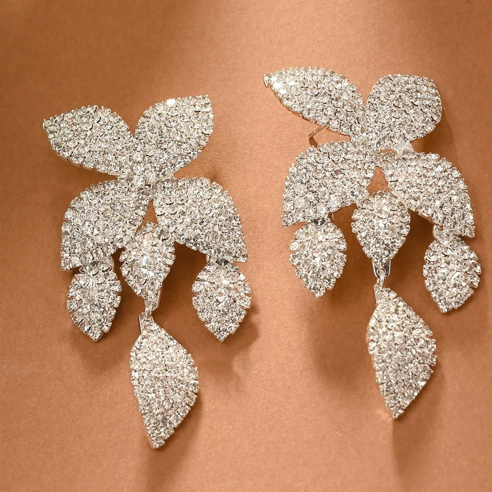 Women’s Crystal Flower Dangle Earrings