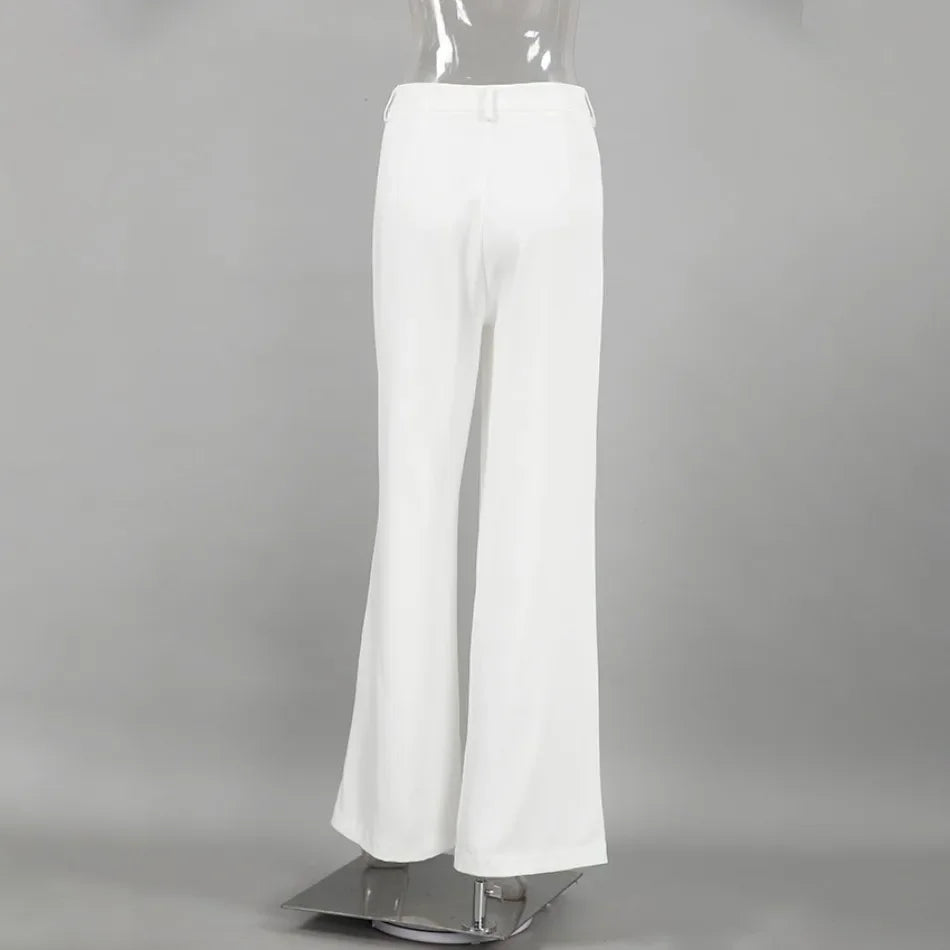 Women’s High-Waist Straight Suit Pants – Elegant Casual Loose Trousers