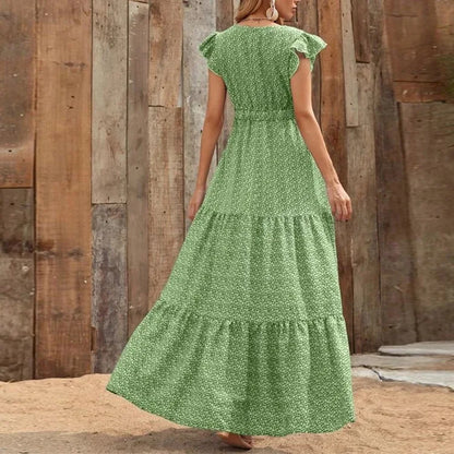 Women’s V-Neck Printed Dress