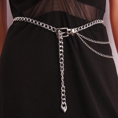 Women’s Multi-Layer Metal Chain Waist Belt