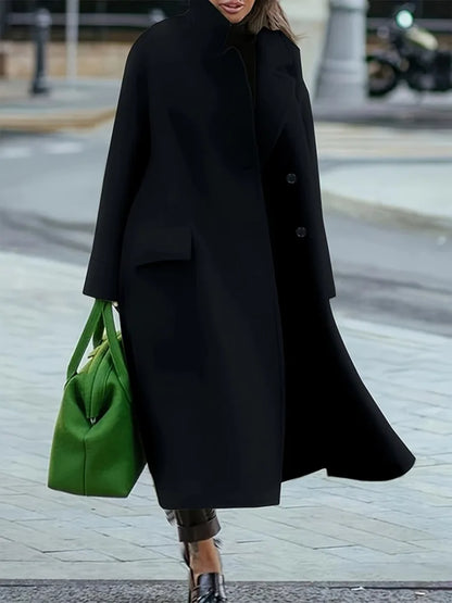 Women’s Woolen Winter Coat with Pockets