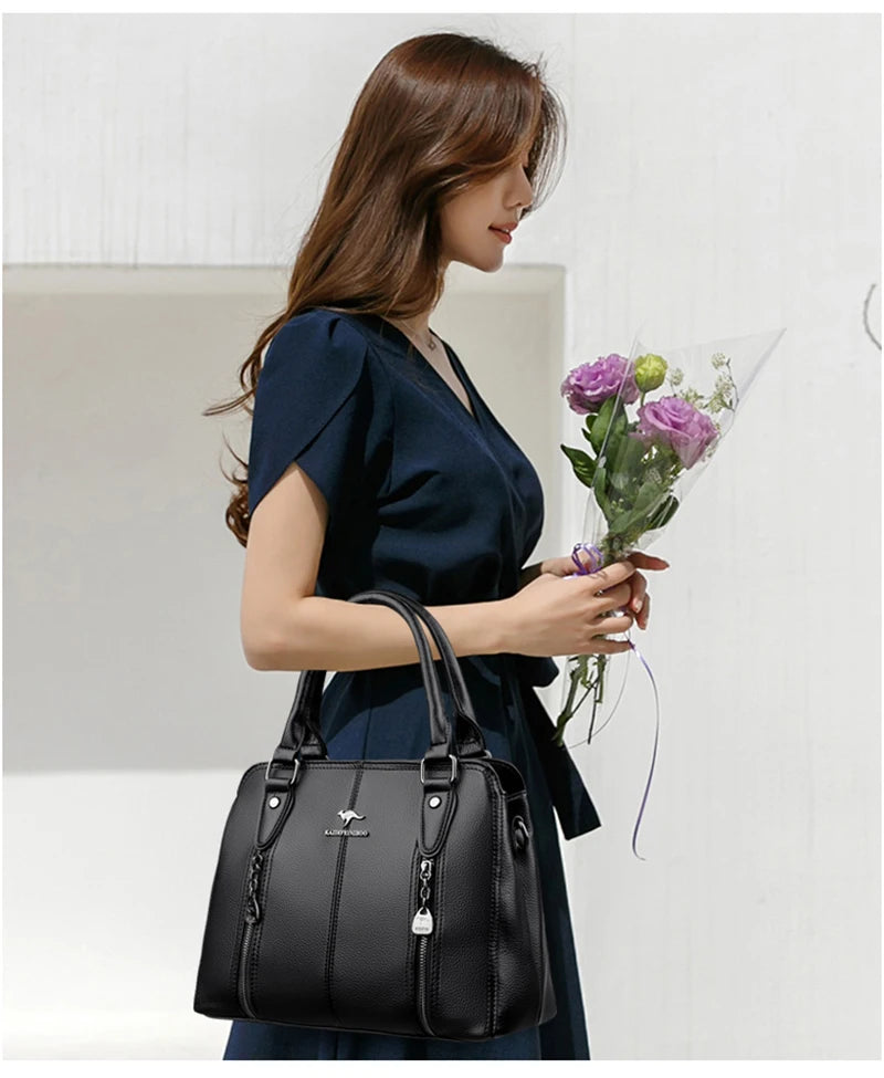 Women’s Luxury Leather Tote – Designer Large Shoulder Bag