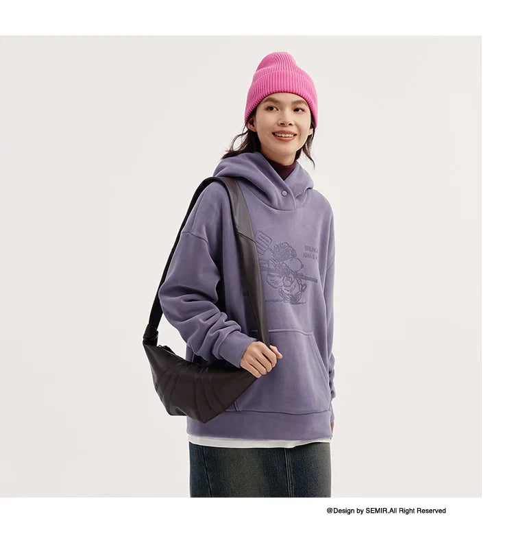 Semir Sweater Women Mid-Length Patterned 2024 New Oversize Warm Versatile Soft Winter Clothing