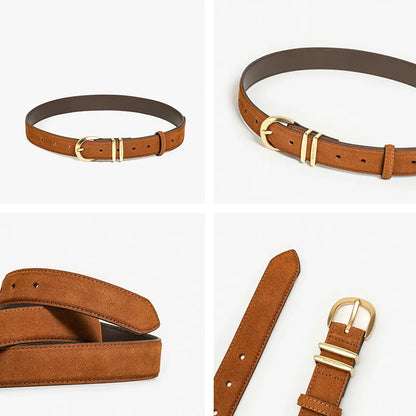 Women’s Leather Gold Buckle Belt