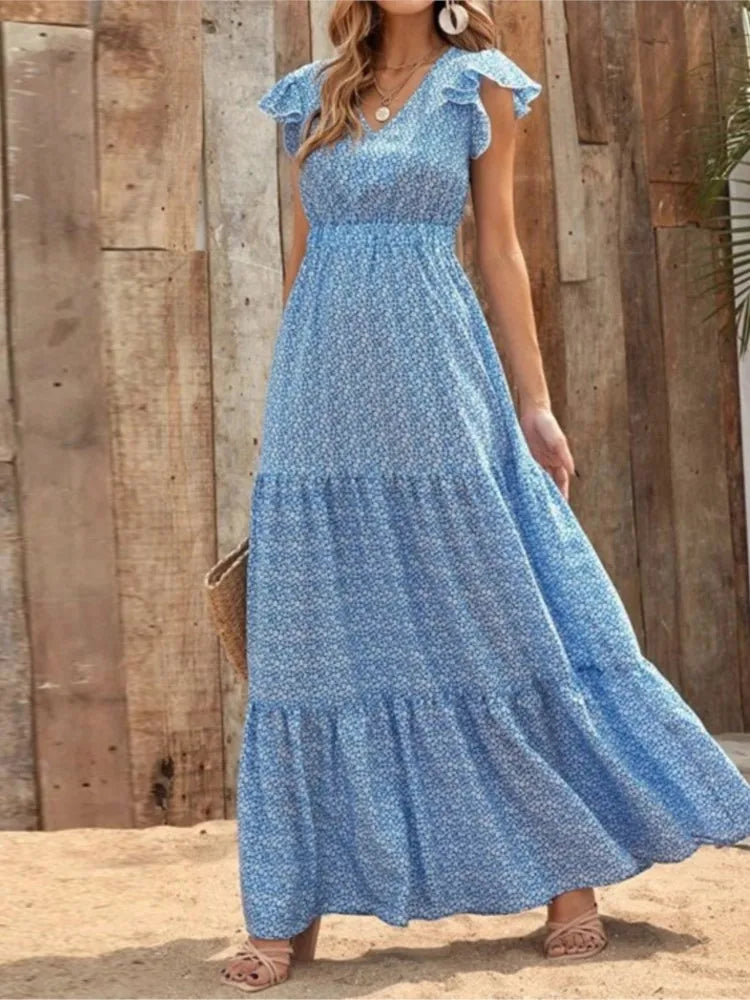 Women’s V-Neck Printed Dress