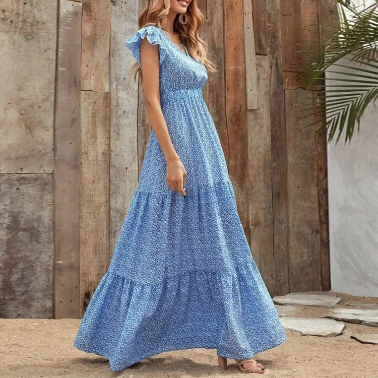 Women’s V-Neck Printed Dress