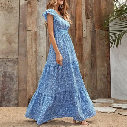 Women’s V-Neck Printed Dress