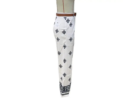 New Fashion Printed Bohemian High Waist Wide Leg Pants For Women