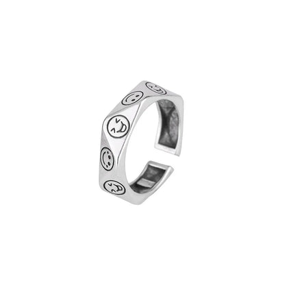 Women’s Punk Geometric Silver Ring