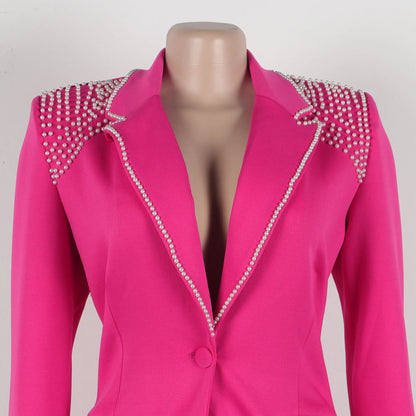 Women’s Two-Piece Pant Set – Y2K Blazer & High-Waist Slim Pants