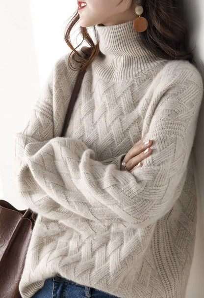 Women’s Oversize Cashmere Sweater – Long Sleeve