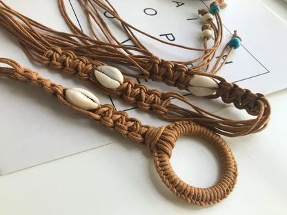 Women’s Braided Tassel Waist Belt