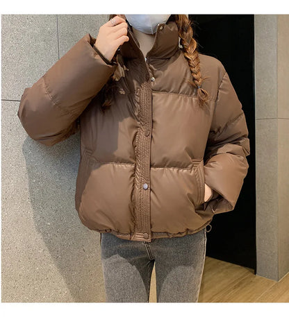 Women’s Short PU Leather Padded Jacket