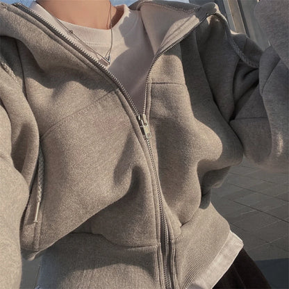 Women’s Retro Oversized Zip-Up Hoodie
