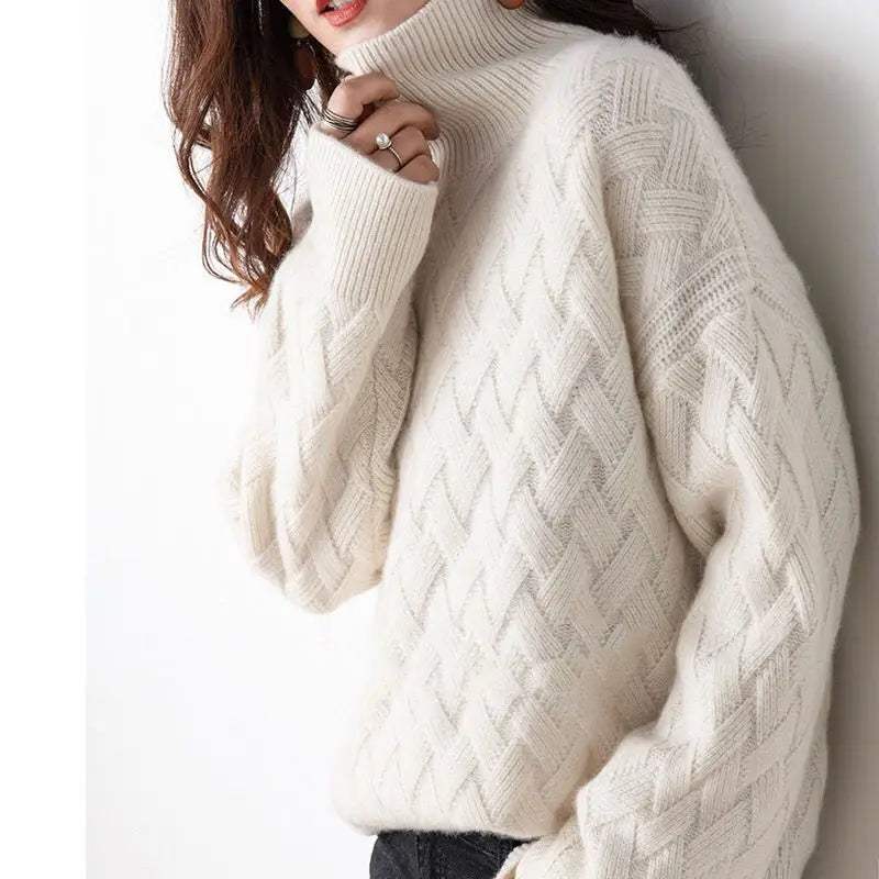 Women’s Oversize Cashmere Sweater – Long Sleeve