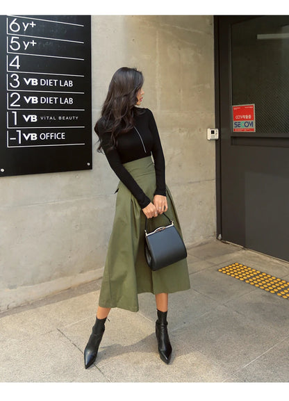 Women’s High-Waist Swing Skirt – Korean Fashion