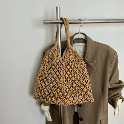 Women’s Hand-Woven Hollow Shoulder Tote