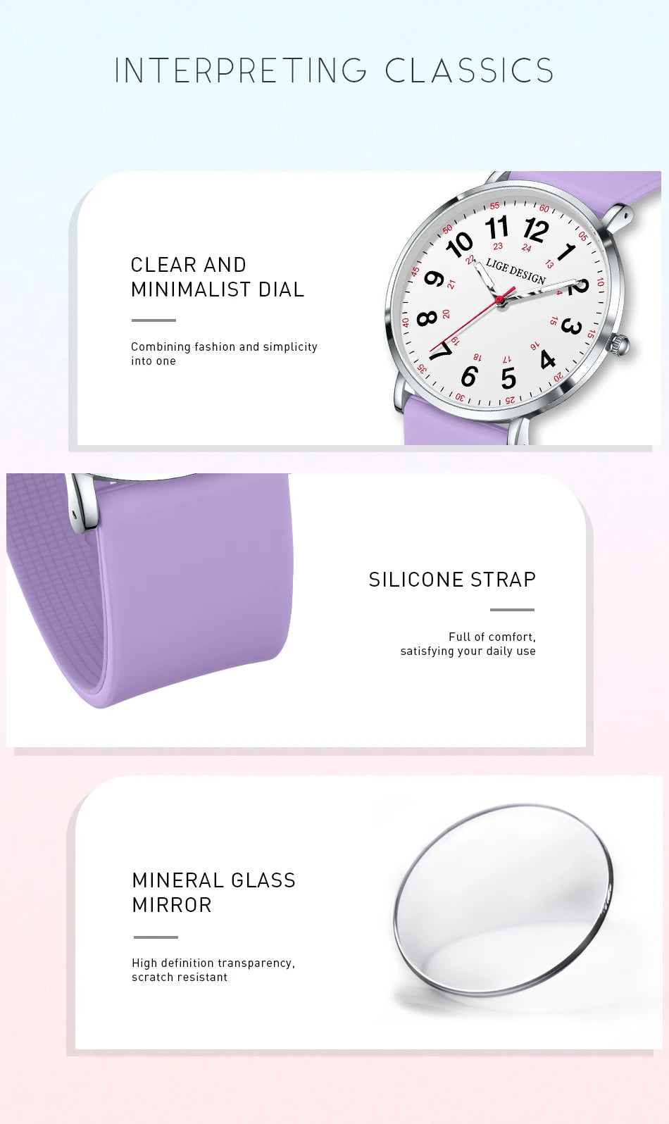 LIGE Women’s Waterproof Quartz Watch