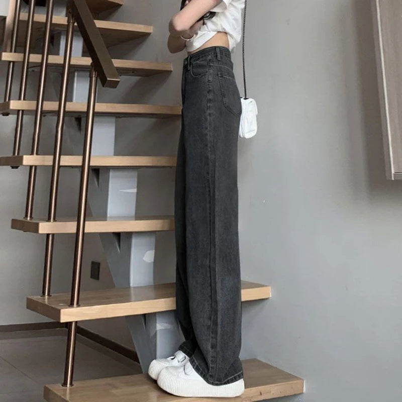 Women’s Vintage Wide-Leg High-Waist Jeans – Denim Pants