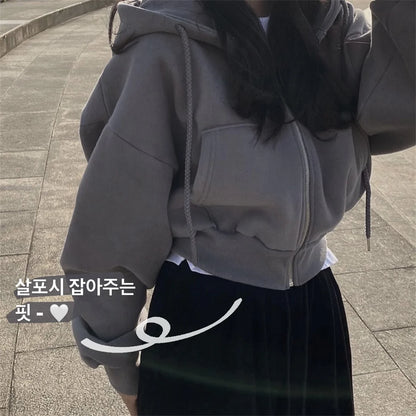 Women’s Retro Oversized Zip-Up Hoodie