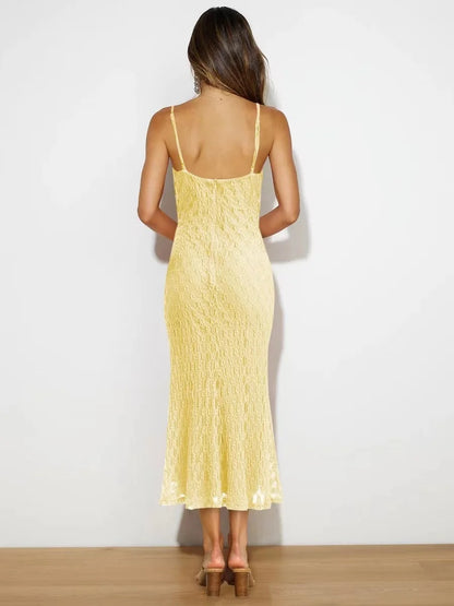 Women’s Solid Color Skinny Dress – Elegant Sexy Evening Gown