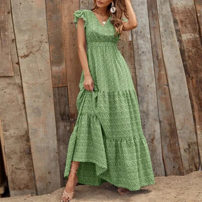 Women’s V-Neck Printed Dress