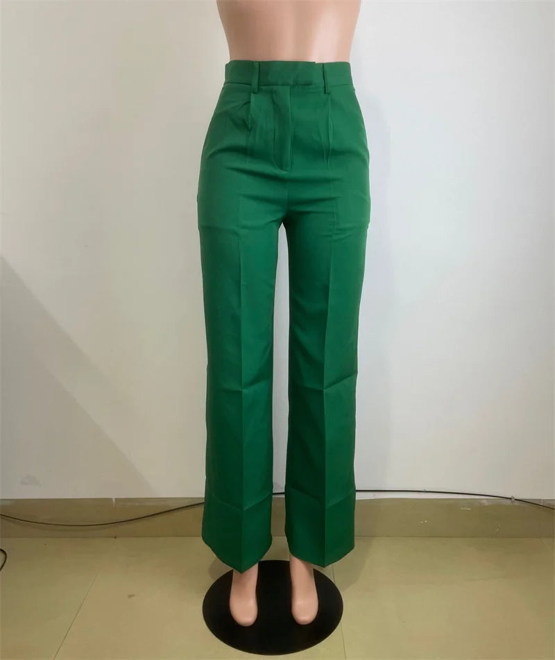 Women’s Elegant Wide-Leg High-Waist Pants – Loose Office Workwear Trousers