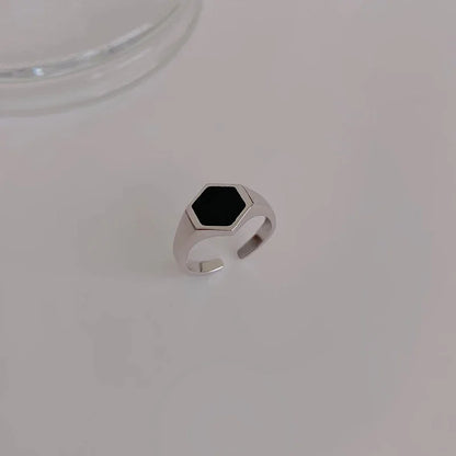 Women’s Punk Geometric Silver Ring