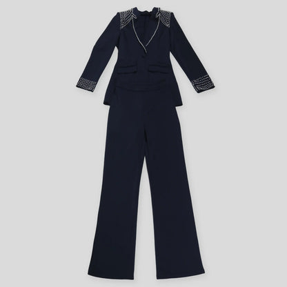 Women’s Two-Piece Pant Set – Y2K Blazer & High-Waist Slim Pants