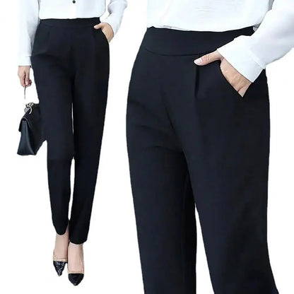 Women’s High-Waist Solid Suit Pants – Elegant Office & Business Trousers