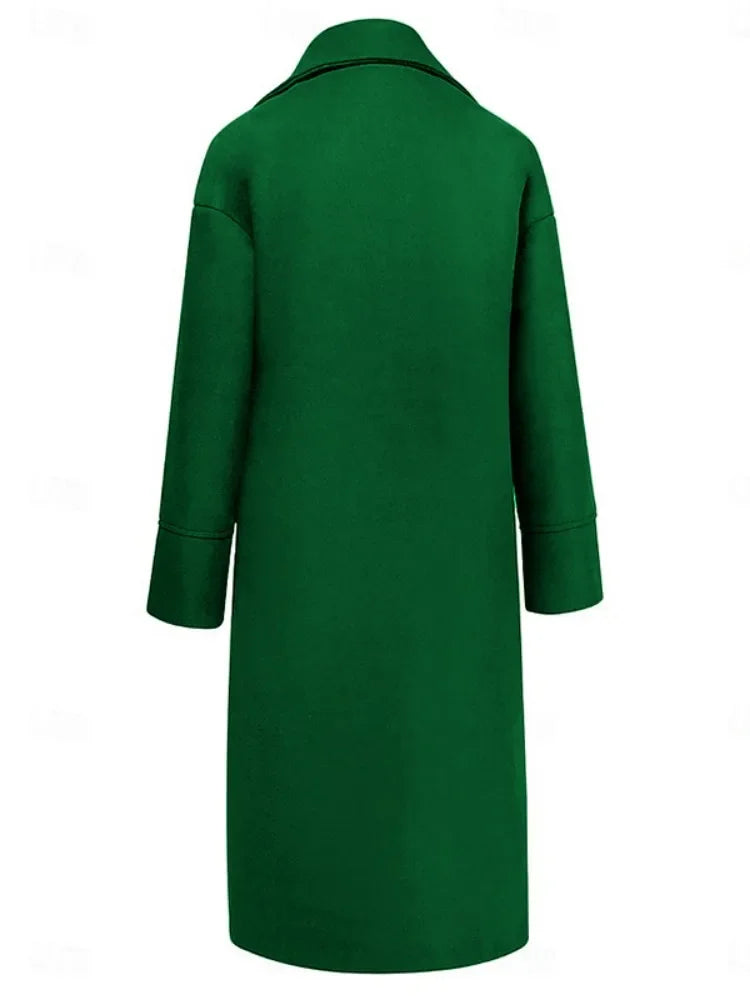 Women’s Woolen Winter Coat with Pockets