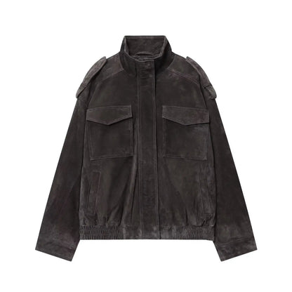 Women’s Suede Bomber Jacket