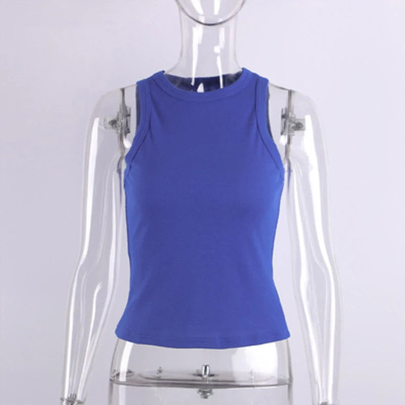 Tank Tops Women Yellow Casual Vest Sleeveless Camis Shoulder Women's Tank Top Ribbed Knitted Tops Summer Woman Shirts Tank Top